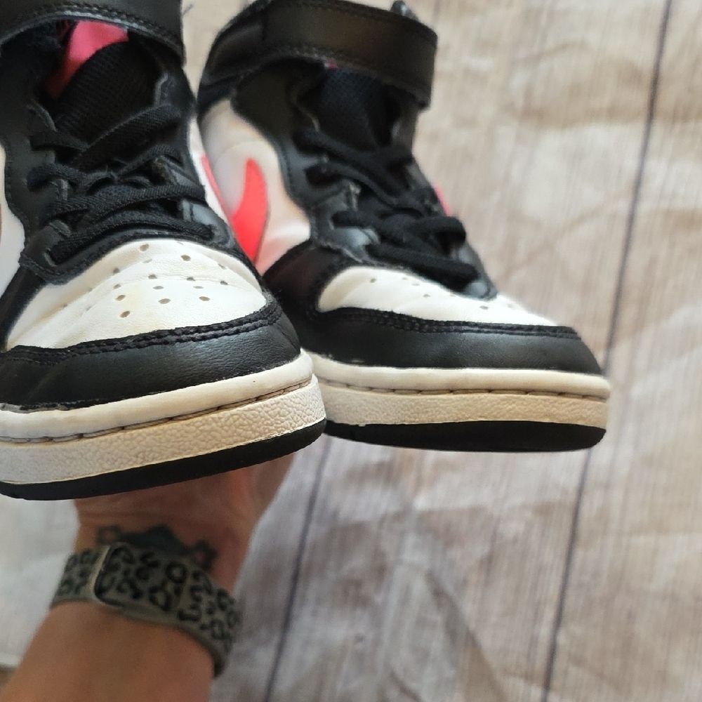 Nike Kids' Black and Pink High-Top Sneakers - Picture 5 of 8